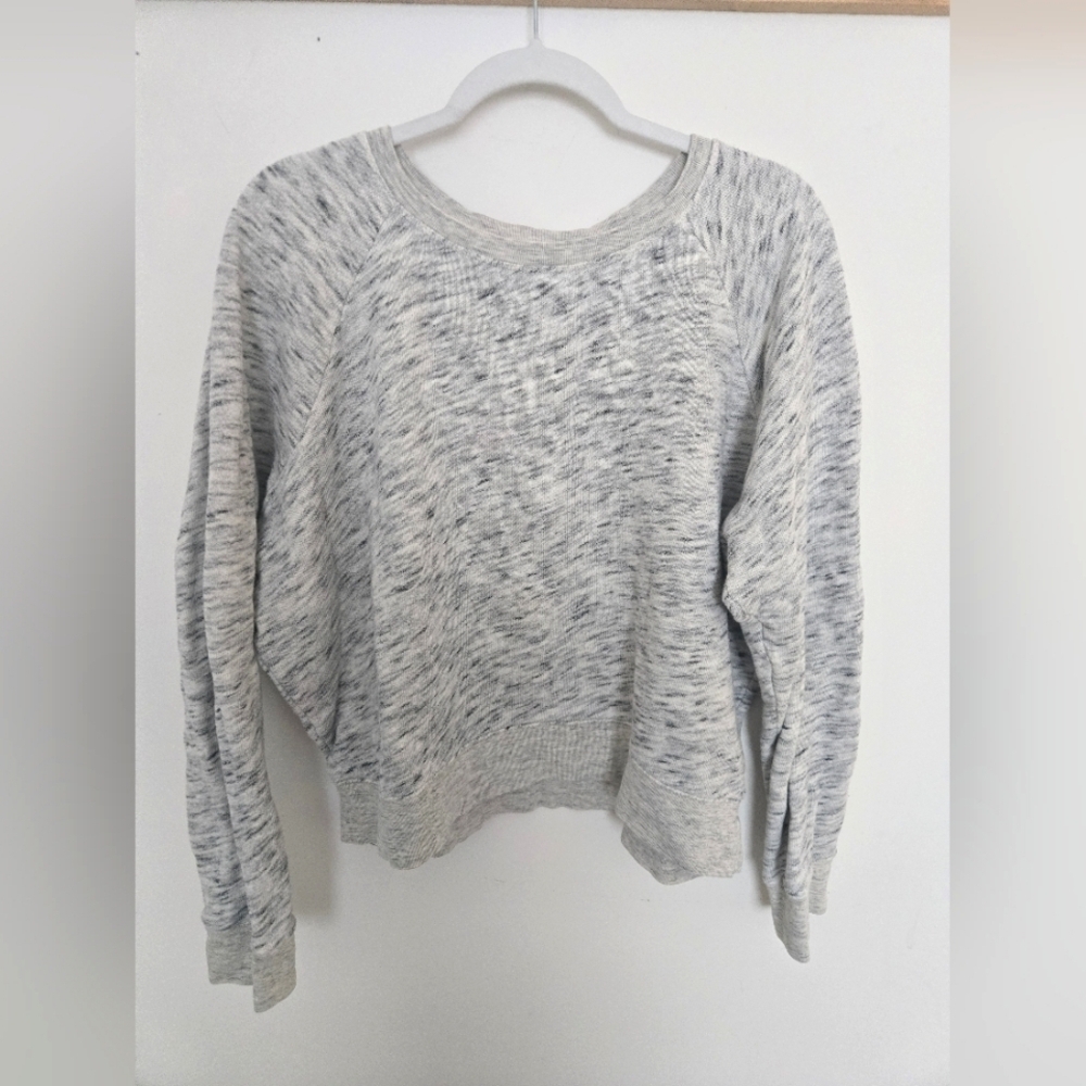 J Crew vintage fleece 100% cotton Heather Grey sweatshirt Boxy Normcore Large